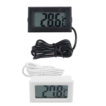 2 предмета, цифровой термометр, ЖК-дисплей, холодильник с морозильной камерой, цифровой термометр для холодильника - черный и белый