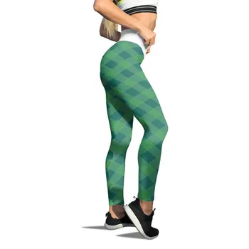 Женские тренировочные колготки для тренажерного зала, бесшовные штаны для йоги в полоску, зеленые брюки, леггинсы с принтом, брюки для йоги и бега