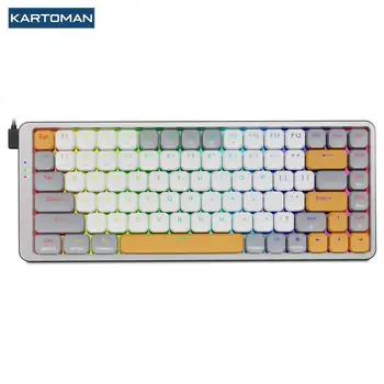 KARTOMAN K1 Тонкая механическая игровая RGB Клавиатура, поддержка Bluetooth 5.0, беспроводной USB 2.4 G, русский португальский для Mac OS Windows PC