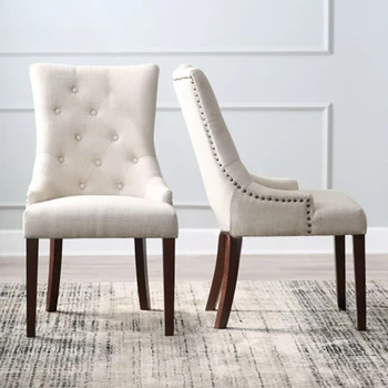 Минималистичные обеденные стулья из массива дерева, мебель для дома из скандинавской ткани, обеденный стул со спинкой, Одноместный обеденный стул с фланелевой мягкой подушкой