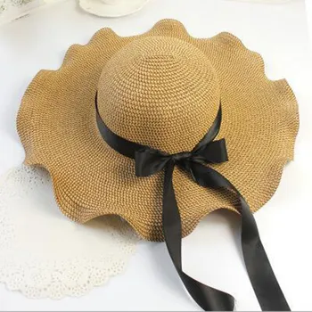 Женская Соломенная шляпа с широкими полями, складная Весенне-летняя шляпа-козырек для девочек