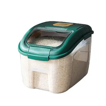 Рисовое ведро, Защищенное от насекомых, Диспенсер для зерна, Влагостойкий Контейнер для хранения муки, Пылезащитный Ящик для хранения продуктов, Кухонный Органайзер