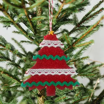 Декор в виде елки, подвешенный на дверь, Многоразовые Рождественские украшения ручной работы с блестками, Праздничные принадлежности для вечеринок на стене комнаты