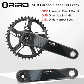 RIRO MTB Carbon Fiber DUB Crank 11/12 Speed GXP Велосипед С Прямым Креплением Карбоновый Коленчатый Вал 170 мм Велосипедная Звездочка 32/34/36/38t для XX1