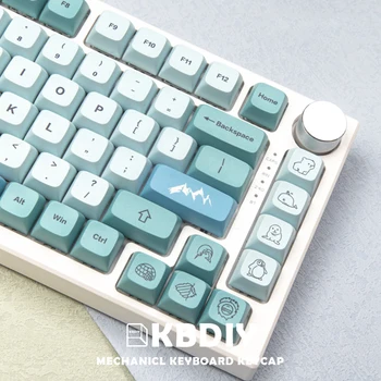 KBDiy 123 клавиши/Набор XDA Profile GMK Iceberg Keycaps PBT для DIY DYE-SUB Blue Пользовательская Механическая клавиатура Keycap для GK61 TM680
