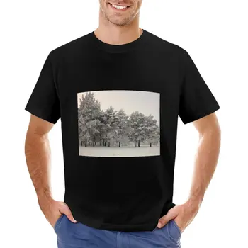 Футболка с изображением зимнего леса, футболки на заказ, футболки с тяжелым весом для мужчин