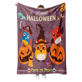 Фланелевое флисовое одеяло на Хэллоуин, одеяло в подарок для украшения Хэллоуина, Пушистое плюшевое одеяло с мягким фланелевым флисом на Хэллоуин