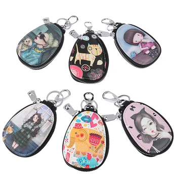 Модные женские кошельки с героями мультфильмов, сумка для ключей, кошельки для девочек, чехол для ключей, сумки для ключей от автомобиля