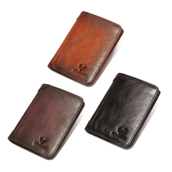 Мужской короткий кошелек с несколькими отделениями для карт и карманом для монет Стильный и практичный деловой кошелек с искусственным замком