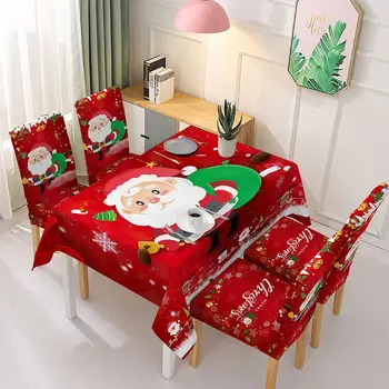 Рождественская скатерть украшение чехла для стула эластичный цельный чехол для стула впитывающая скатерть