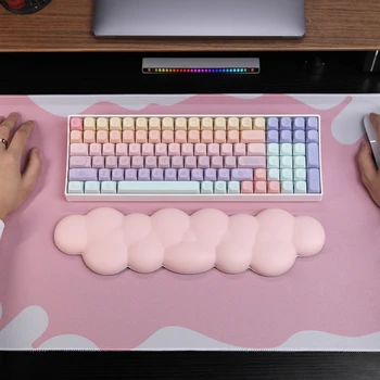 Подставка для запястий Cloud Keyboard, нескользящая мышь, подставка для запястий из искусственной кожи, эргономичная мягкая пена с эффектом памяти для ноутбука, домашнего офиса