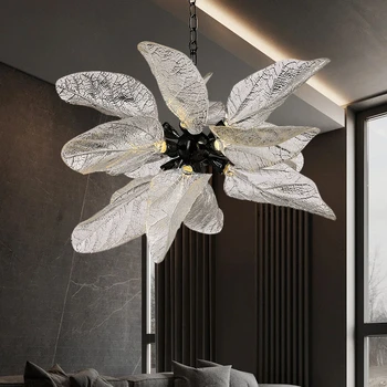 Креативный дизайн, современная светодиодная люстра для гостиной, роскошный домашний декор, подвесной светильник, большой черный светильник