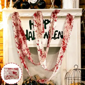 Ткань с пятнами крови в ночь Хэллоуина, Жуткая Марля с пятнами крови на Хэллоуин, Декор окна, стола, двери для костюмированной вечеринки Дома