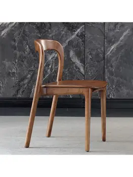 Обеденный стул из ясеня, стул из цельного дерева, маленький стул из цельного дерева Shumet, простой обеденный стул, спинка стула для домашнего обеденного стола