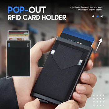 Мужской кошелек, металлический RFID-держатель для кредитных карт, смарт-кошелек, мужская коробка для банковских карт, противоугонная щетка для кредитных карт, классическая карманная сумка