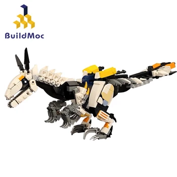 BuildMoc Horizon Clawstrider Динозавр Строительные Блоки Набор Zero Dawn Зубной Монстр Меха Кирпич Игровые Игрушки Подарки На День Рождения Для Детей
