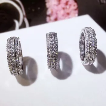 Преувеличенно Роскошное кольцо унисекс с медным покрытием и цирконом, ювелирные изделия в стиле ретро из серебра 925 пробы, бучианское мастерство