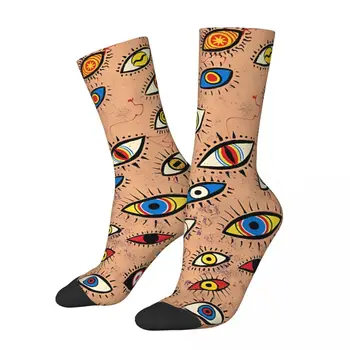 Счастливые мужские носки Storm Of Eyes с рисунком Ретро-глаз в стиле хип-хоп, бесшовные носки для экипажа, подарочный рисунок с принтом