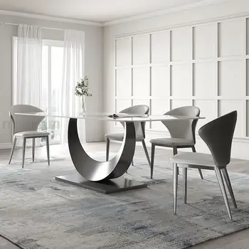 Обеденный стол в итальянском минималистичном стиле, Светлый Апартамент, Роскошный Обеденный стол современного дизайнера, Кухонный Стол, Мебель для кормушки, Столовая