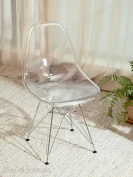 Обеденный стул прозрачный стул современный простой домашний стул для отдыха стул для макияжа маникюра, наращивания ресниц, кафе, ресторан для гамбургеров