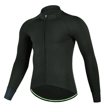 Велосипедная майка, Зимняя мужская теплая куртка, топ для шоссейного горного велосипеда, черная велосипедная рубашка с длинным рукавом