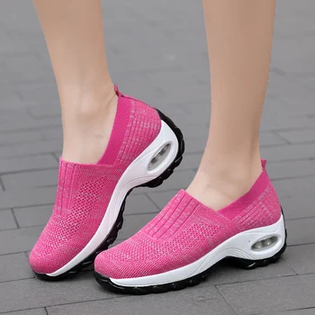 Женская повседневная обувь, женская легкая и удобная спортивная обувь Four Seasons, дышащая теннисная обувь для прогулок на шнуровке, Уличная спортивная обувь