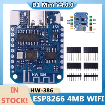 D1 Mini V4.0.0 WiFi Плата разработки 3,3 В На базе ESP8266 Плата разработки Type-C USB для Программирования Arduino Ide