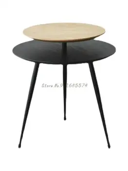 Небольшой журнальный столик в скандинавском минимализме, круглый угловой столик на балконе, маленький круглый столик, приставной столик для дивана