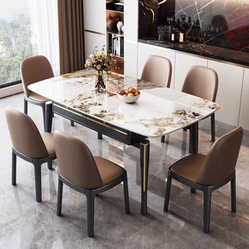 Мраморный обеденный стол в прихожей, стол в скандинавском стиле, стенка для макияжа, Большой стол, открытый балкон, мебель для столовой Mesas De Jantar WJ35XP