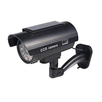 Предупреждение Имитация домашней мигающей камеры наблюдения на солнечных батареях CCTV Поддельный водонепроницаемый манекен безопасности с красной светодиодной подсветкой