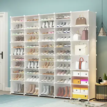 Переносная органайзер для хранения обуви, модульный шкаф для экономии места, белая Идеальная подставка для обуви для кроссовок, ботинок, тапочек