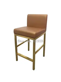 Стул для ювелирного магазина, табурет для магазина очков, специальный стул для прилавка, высокий стул для бара, легкий роскошный барный стул из нержавеющей стали