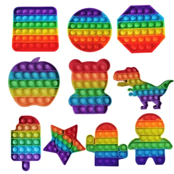 #aa Pop Сенсорные игрушки Радужный динозавр Игрушки-непоседы Для детей с кавайным аутизмом, мягкие игрушки для снятия стресса Aнтистресс