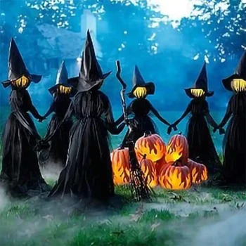 Украшения для Хэллоуина, Большая Подсветка, Держащиеся за руки, Кричащие Ведьмы, Декор, Украшение вечеринки Ужасов