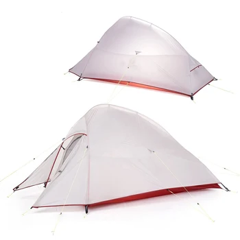 Модернизированная сверхлегкая двухместная палатка из 20D нейлона с двухслойным алюминиевым шестом для зимнего кемпинга на открытом воздухе