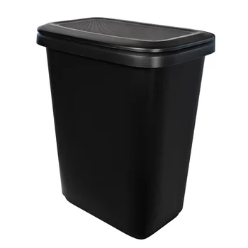 Двухфункциональное пластиковое разделенное кухонное мусорное ведро XL объемом 20,4 л, черное