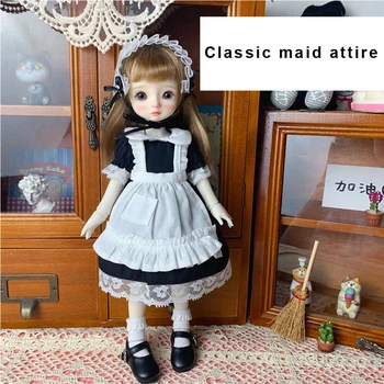 H02-027 детская игрушка ручной работы BJD/SD кукольная одежда 1/6 30 см Черно-белый комплект французской горничной