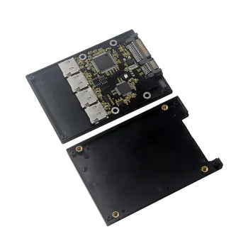 2,5-дюймовая карта-адаптер 4 TF на SATA, твердотельный накопитель SSD собственного производства для групповой RAID-карты Micro-SD на SATA