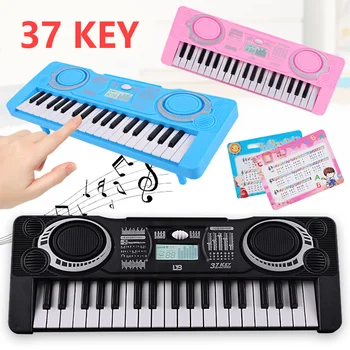 37 Клавиш, Черная Цифровая музыкальная Электронная клавиатура, Электронное пианино, детский Подарочный музыкальный инструмент, Развивающая игрушка