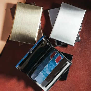 Портативный держатель для кредитных карт, новая тонкая металлическая коробка из нержавеющей стали, защита от сканирования, 6 положений карт, чехол для карт на открытом воздухе