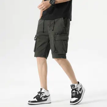Новые модные летние хлопковые высококачественные мужские шорты-карго, повседневные свободные короткие брюки, уличная одежда