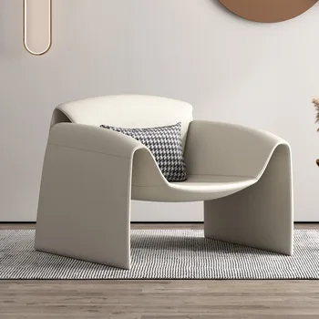 Скандинавская Маленькая квартира для Ленивых, Современный светлый Роскошный Односпальный диван, Кожаное кресло для отдыха, Мебель для гостиной в простом стиле, стул